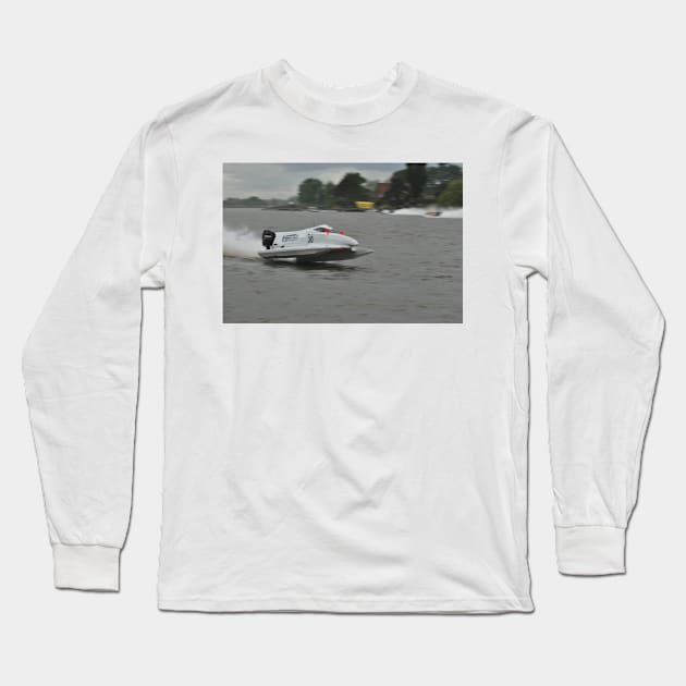 Powerboat Racing at Oulton Broad - Formula Grand Prix - Sam Whittle Long Sleeve T-Shirt by jamesknightsart